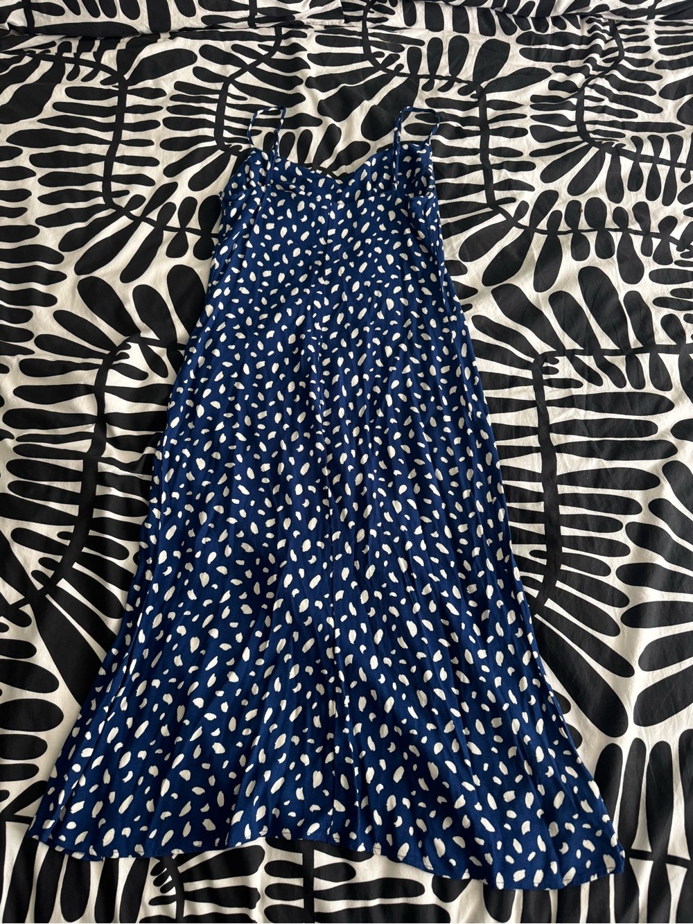 Reformation Blue and White Abstract Spot Dress - Picture 2 of 5